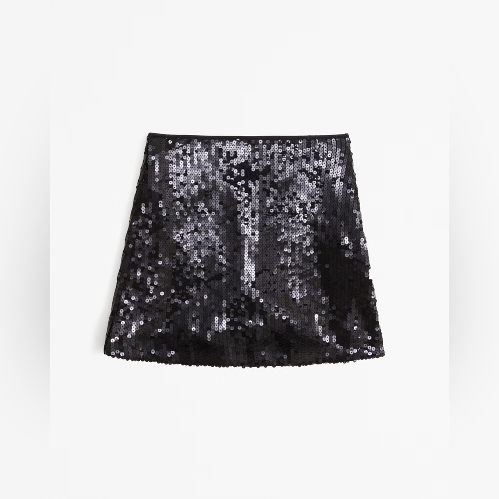 Abercrombie Scarlett Sequin Mini Skort, Black, Medium